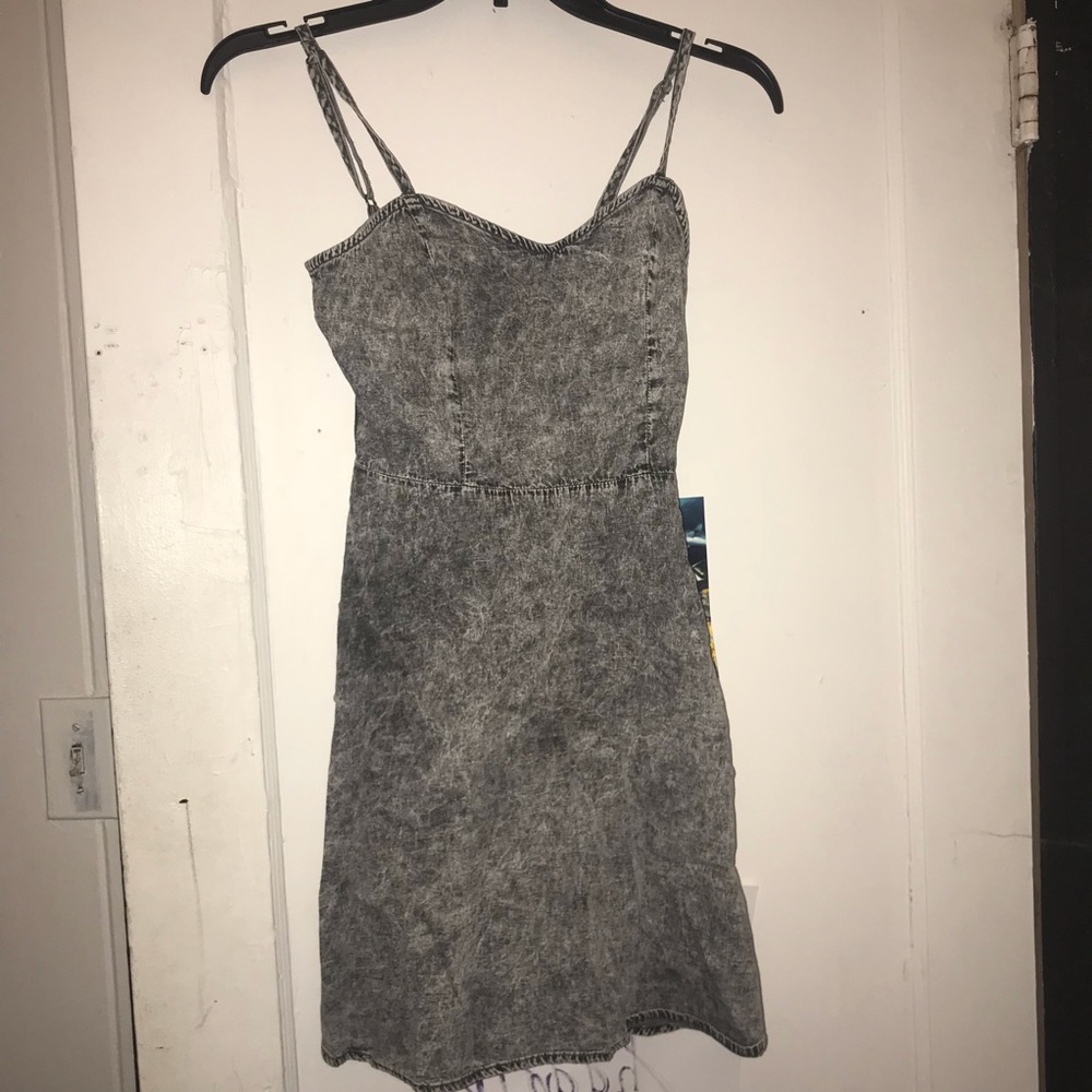 Grey acid wash skater dress